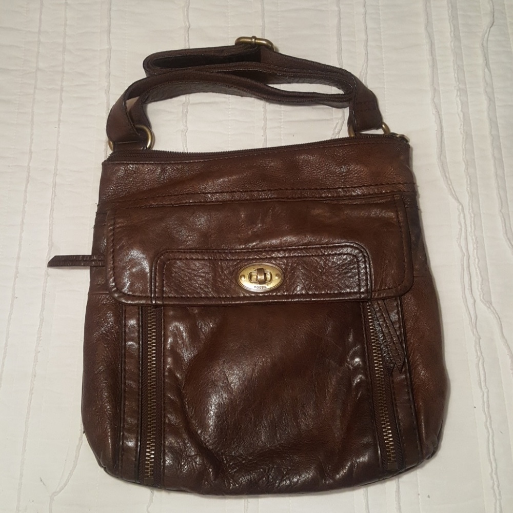 Fossil Brown Leather Bag